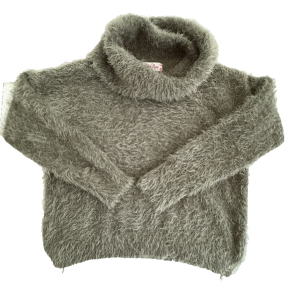 Pink Rose Sage Green Fuzzy Eyelash Knit Sweater Cozy Soft Girl Winter Juniors XL - Picture 3 of 8